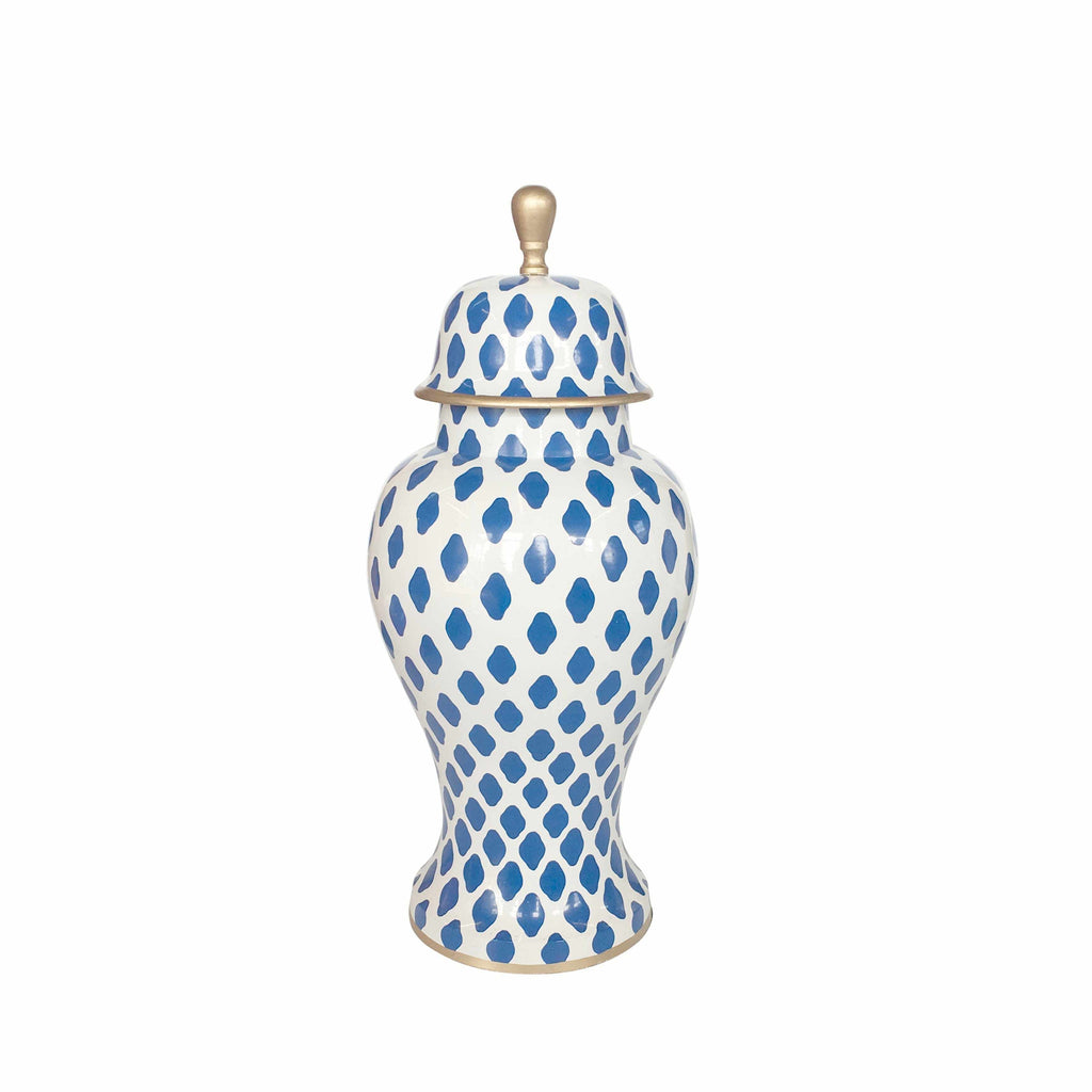 Ginger Jar, Medium 16"H in Navy Parsi by Dana Gibson