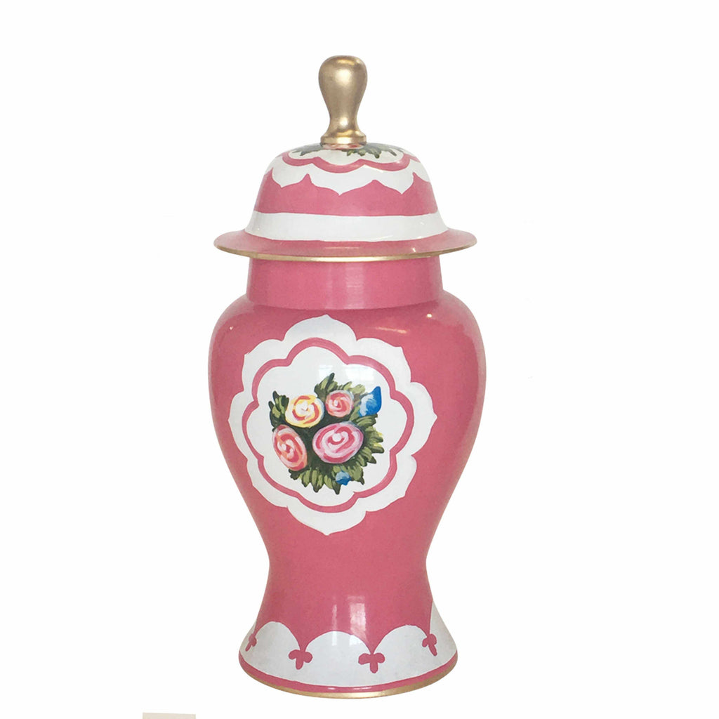 Ginger Jar, Small 12"H in Pink Waldorf by Dana Gibson