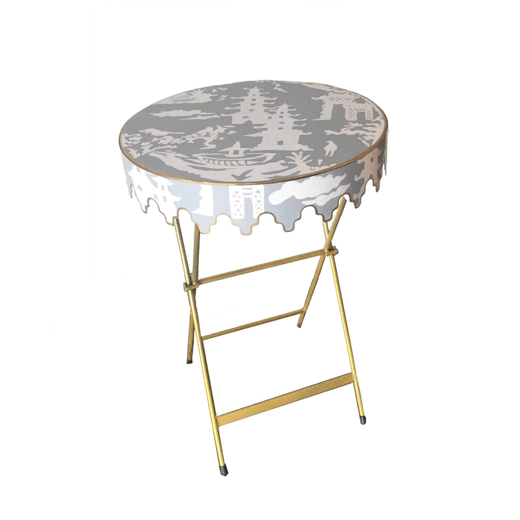 Glenbrook Side Table in Grey Beijing by Dana Gibson