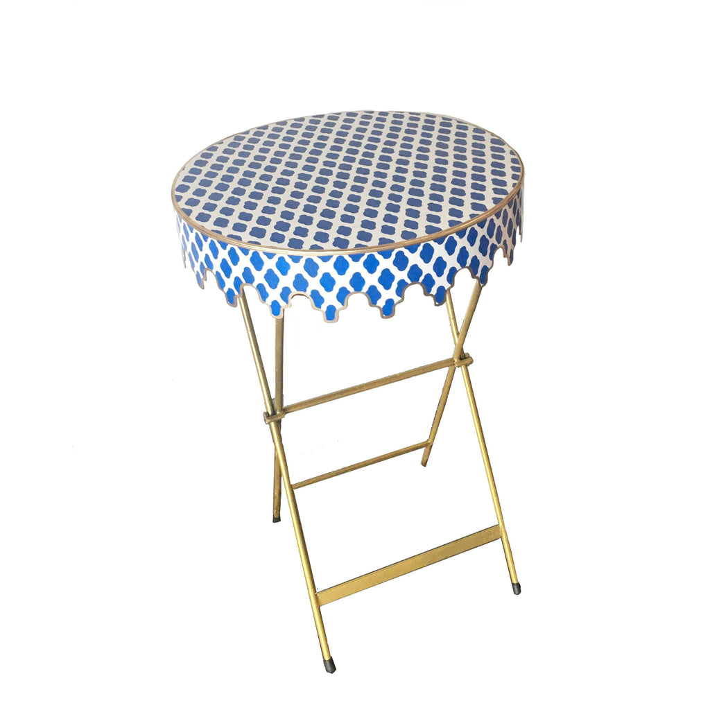 Glenbrook Side Table in Navy Parsi by Dana Gibson