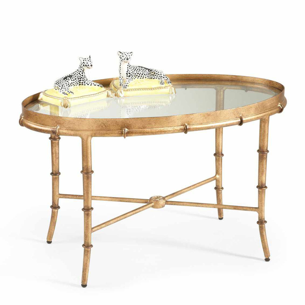 Gold Bamboo Cocktail Table by Chelsea House