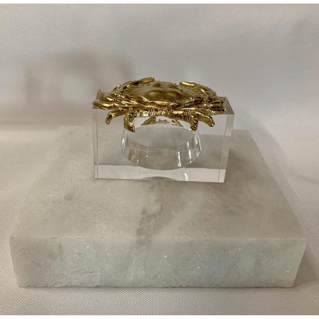 Gold Leaf Crab Napkin Rings / Set of 4 by Southern Tribute