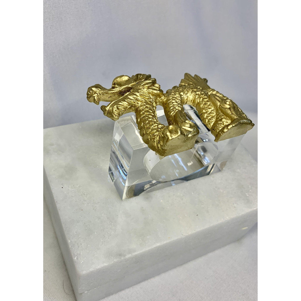 Gold Leaf Dragon Napkin Rings / Set of 4 by Southern Tribute