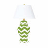 Green Bargello Ginger Jar Lamp by Dana Gibson