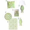 Green Block Print Tea caddy Lamp by Dana Gibson