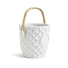 Hampton Faux Bamboo Fretwork Ice Bucket with Bamboo Handle by Two's Company