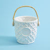 Hampton Faux Bamboo Fretwork Ice Bucket with Bamboo Handle by Two's Company