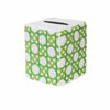 Haute Home Hand-Embroidered Linen Cane Tissue Box Cover - GREEN by Haute Home