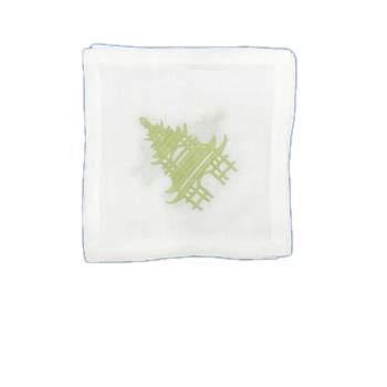 Haute Home Linen Pagoda Coasters (Set of 4) - Green by Haute Home