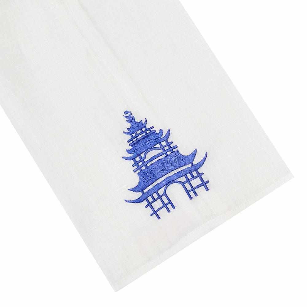 Haute Home Linen Pagoda Tip Towel - BLUE by Haute Home