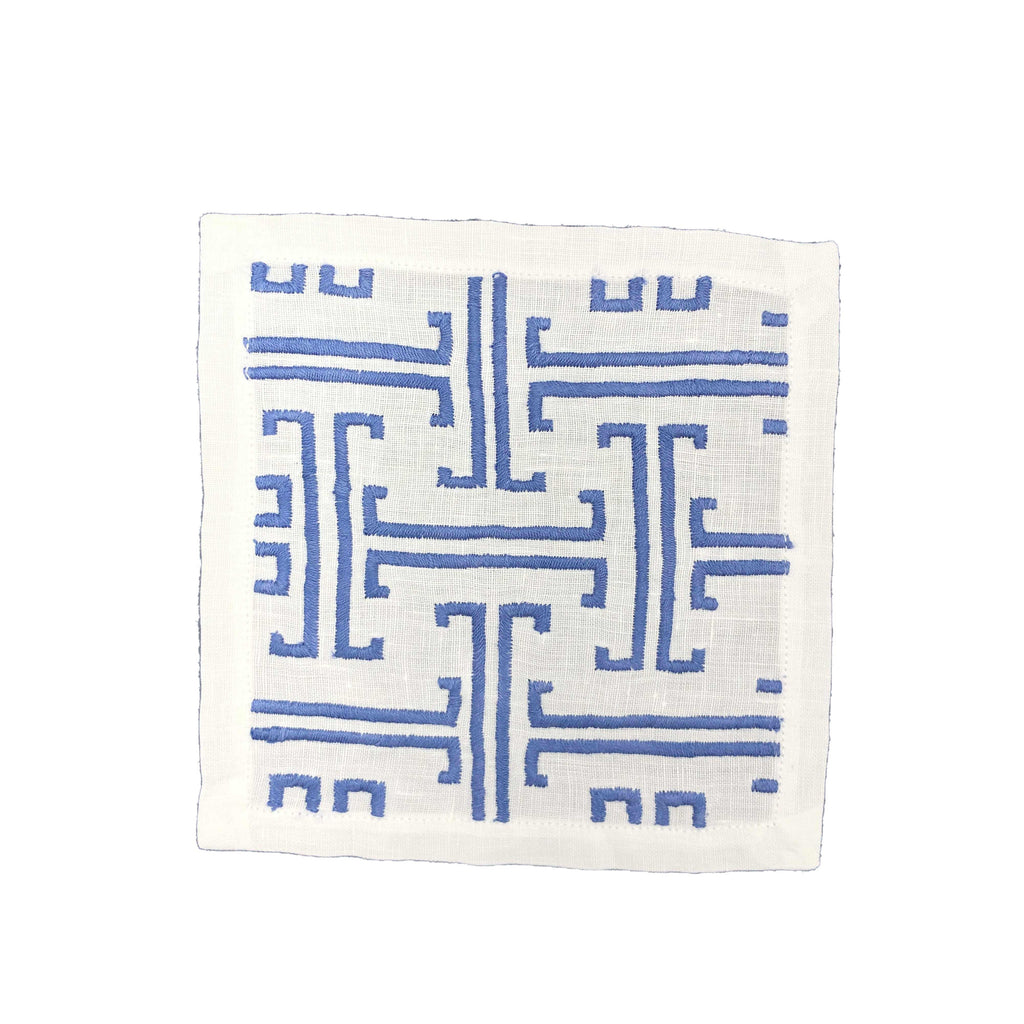 Haute Home Linen T-Design Coasters (Set of 4) - CHINA BLUE by Haute Home