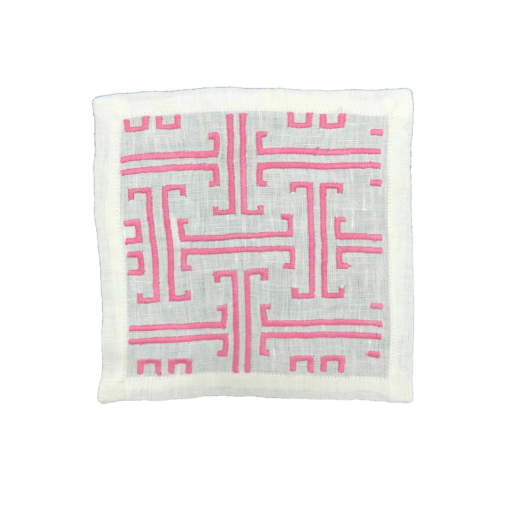 Haute Home Linen T-Design Coasters (Set of 4) - HOT PINK by Haute Home