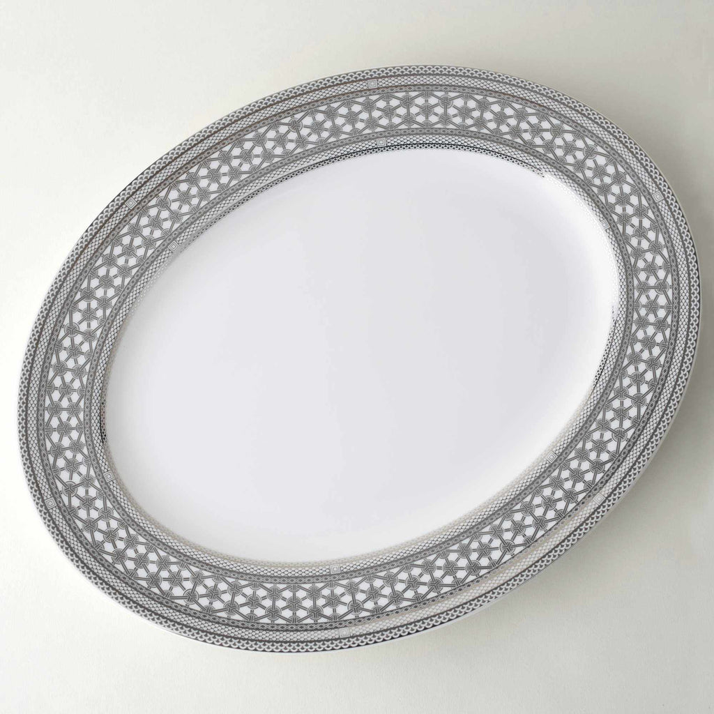 Hawthorne Ice - Platinum Large Oval Platter by Caskata