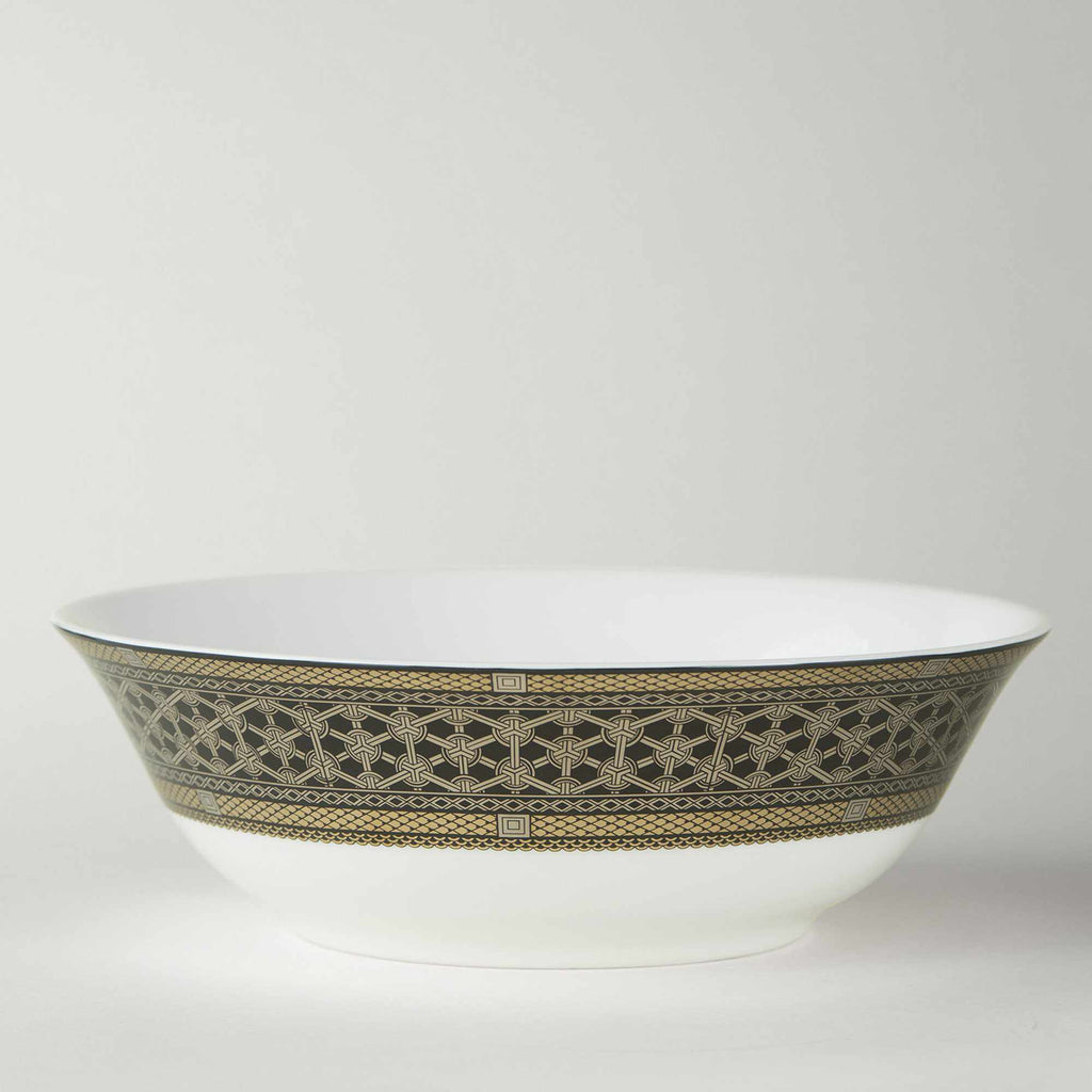 Hawthorne Onyx - Gold, Platinum & Black Serving Bowl by Caskata