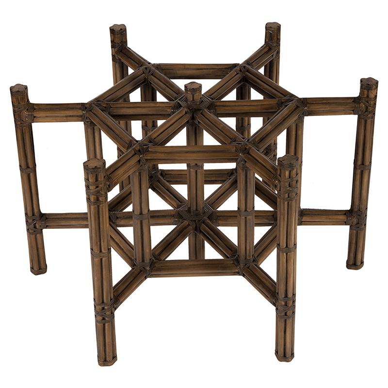 Hexagonal Rattan Dining Table Base by David Francis Furniture