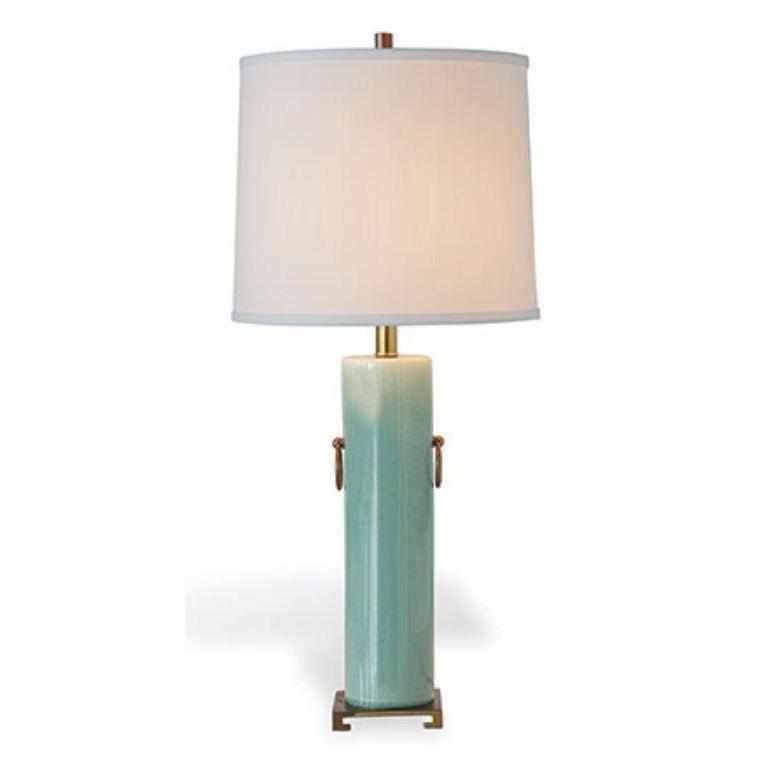 Hollywood Regency Styled Porcelain Lamp in Celadon 32"H by Port 68