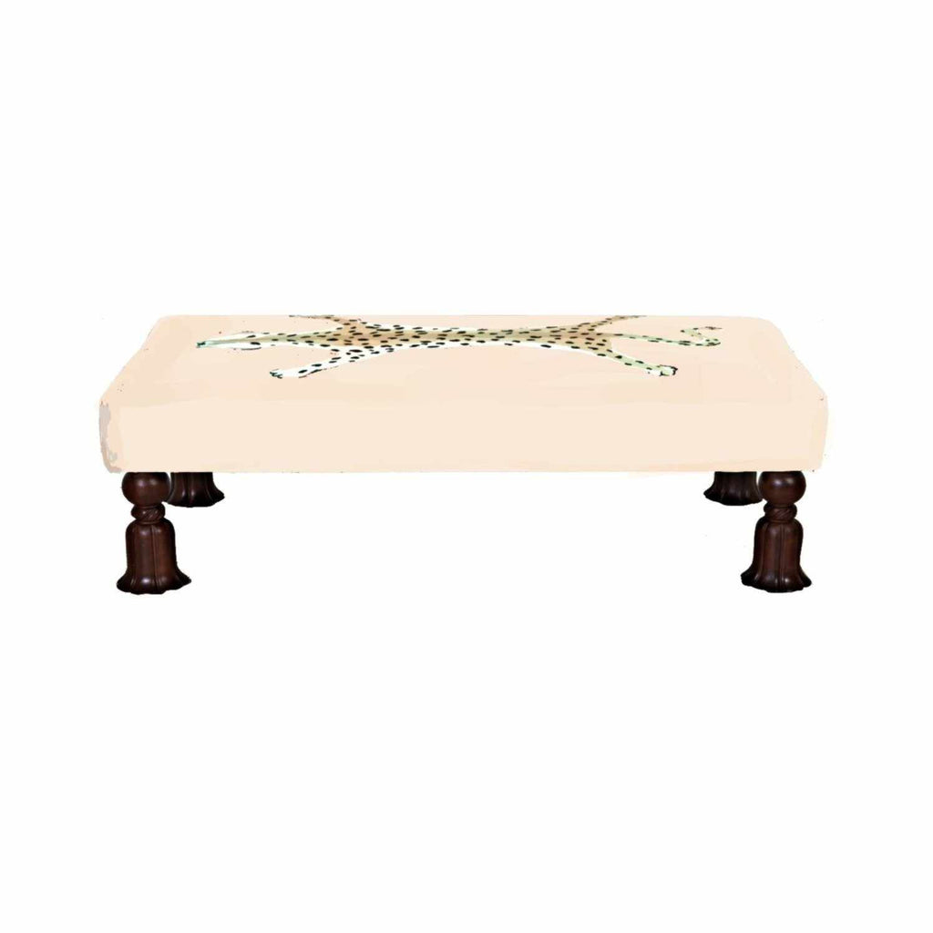 Islesboro Bench in Cream Leopard by Dana Gibson