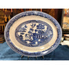 Large Antique Blue Willow Serving Platter Made by Wood W. Sons by Antique
