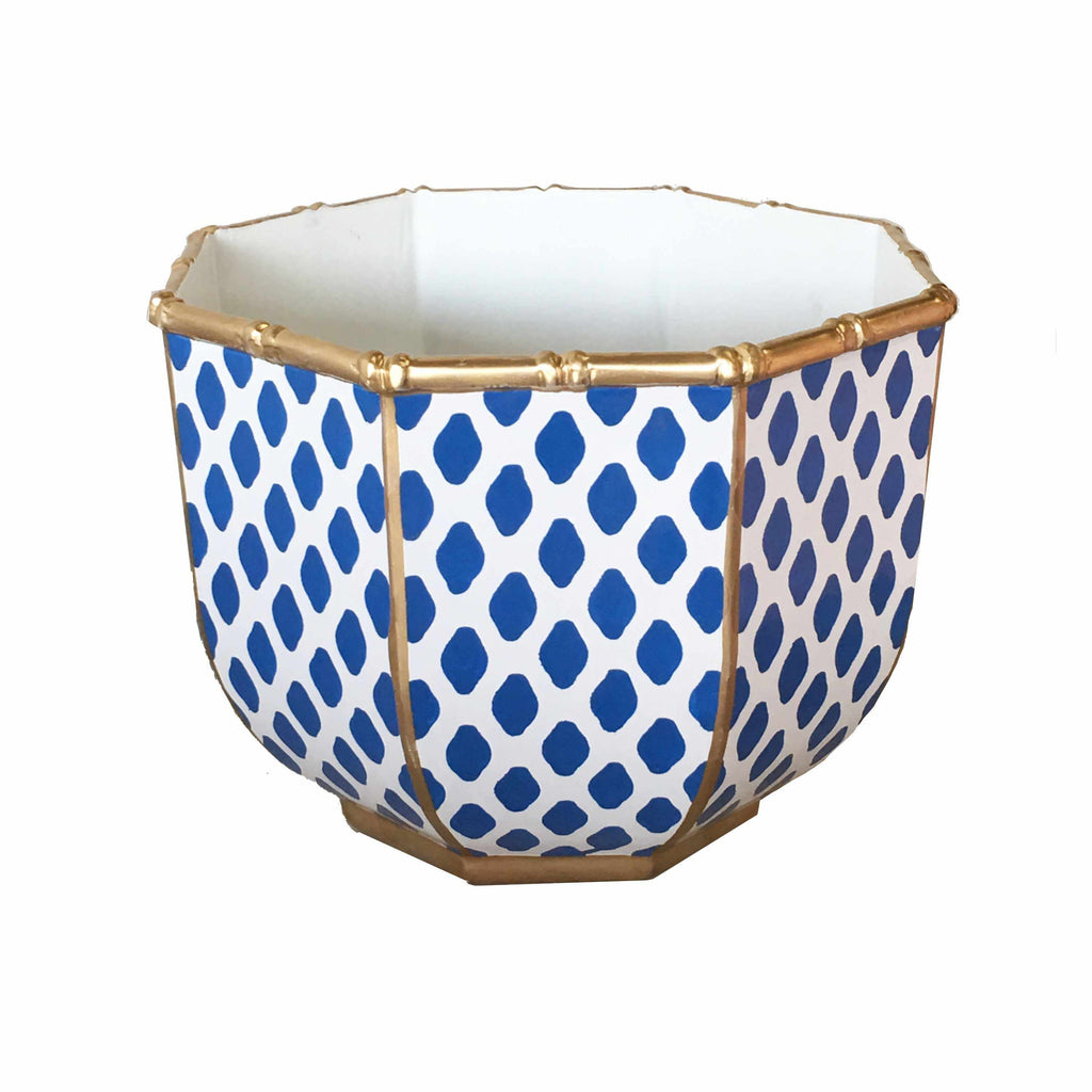 Large Bamboo Bowl in Parsi Navy by Dana Gibson