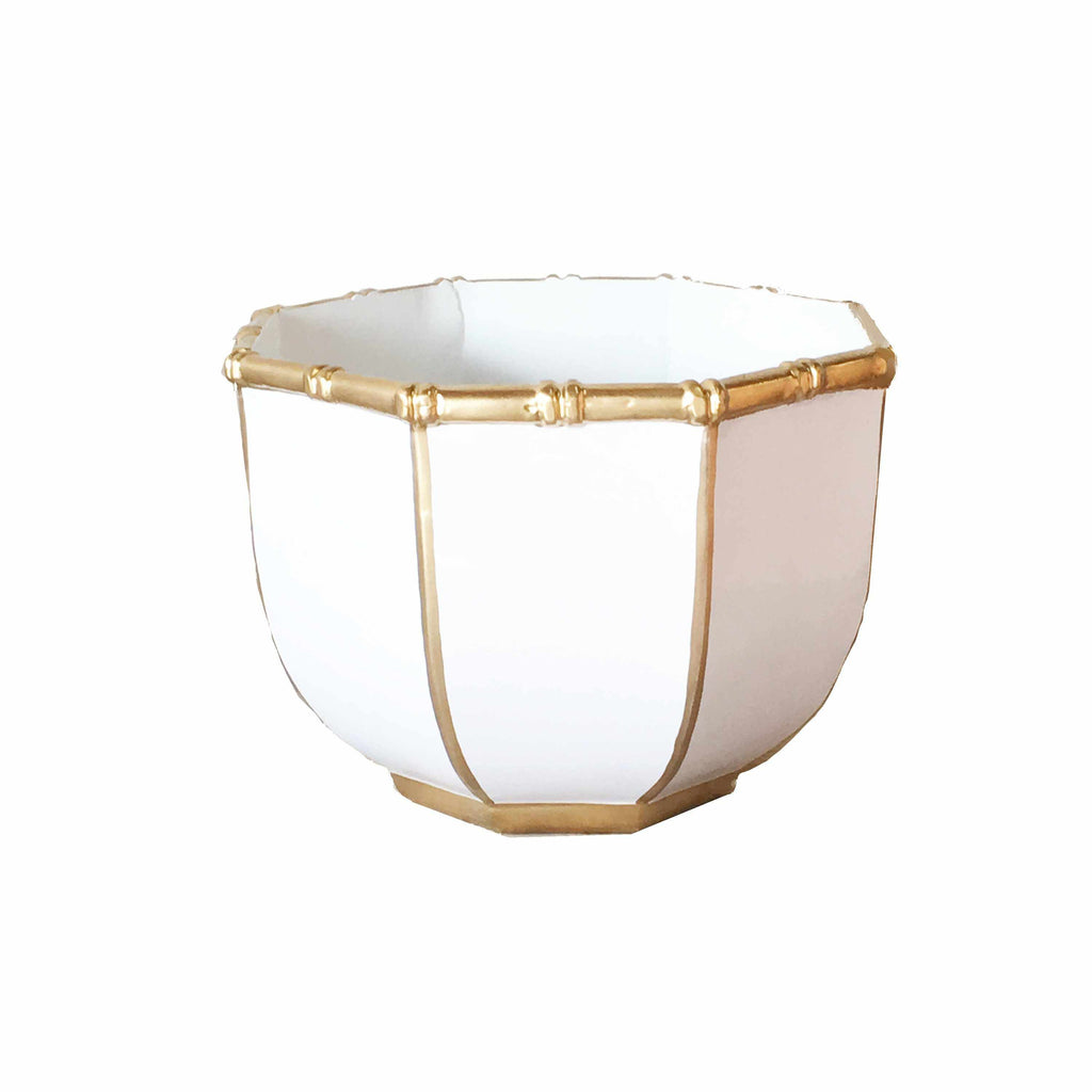 Large Bamboo Bowl in White by Dana Gibson