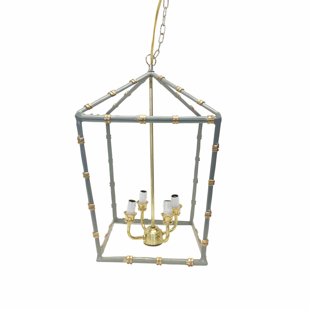 Large Bamboo Lantern in Grey by Dana Gibson