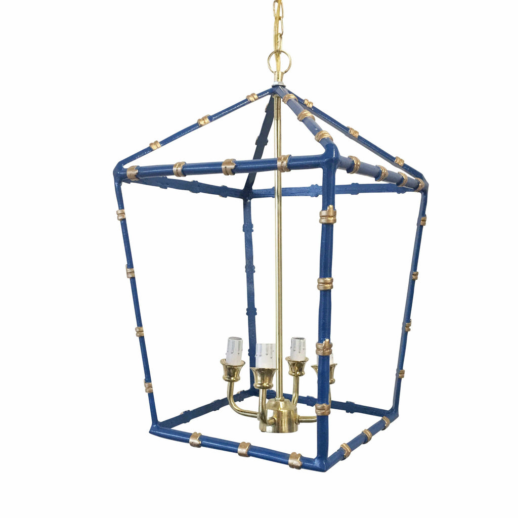 Large Bamboo Lantern in Navy by Dana Gibson