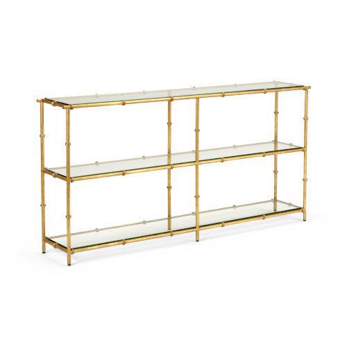 Lauren 3-Tier Faux Bamboo Gold Leaf Console Table by Chelsea House