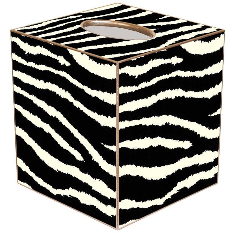 Marye-Kelley - Black and White Zebra Tissue Box Cover by Marye-Kelley