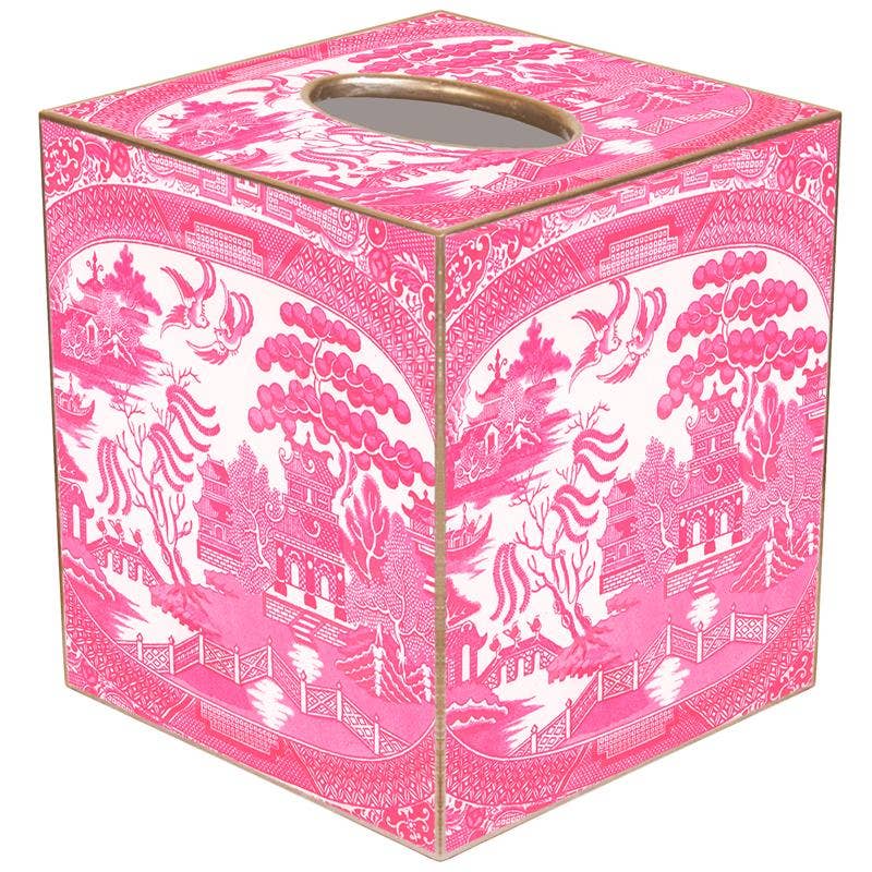 Marye-Kelley - Pink Willow Tissue Box Cover Tissue Box Cover