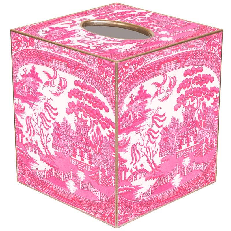 Marye-Kelley - Pink Willow Tissue Box Cover Tissue Box Cover by Marye-Kelley