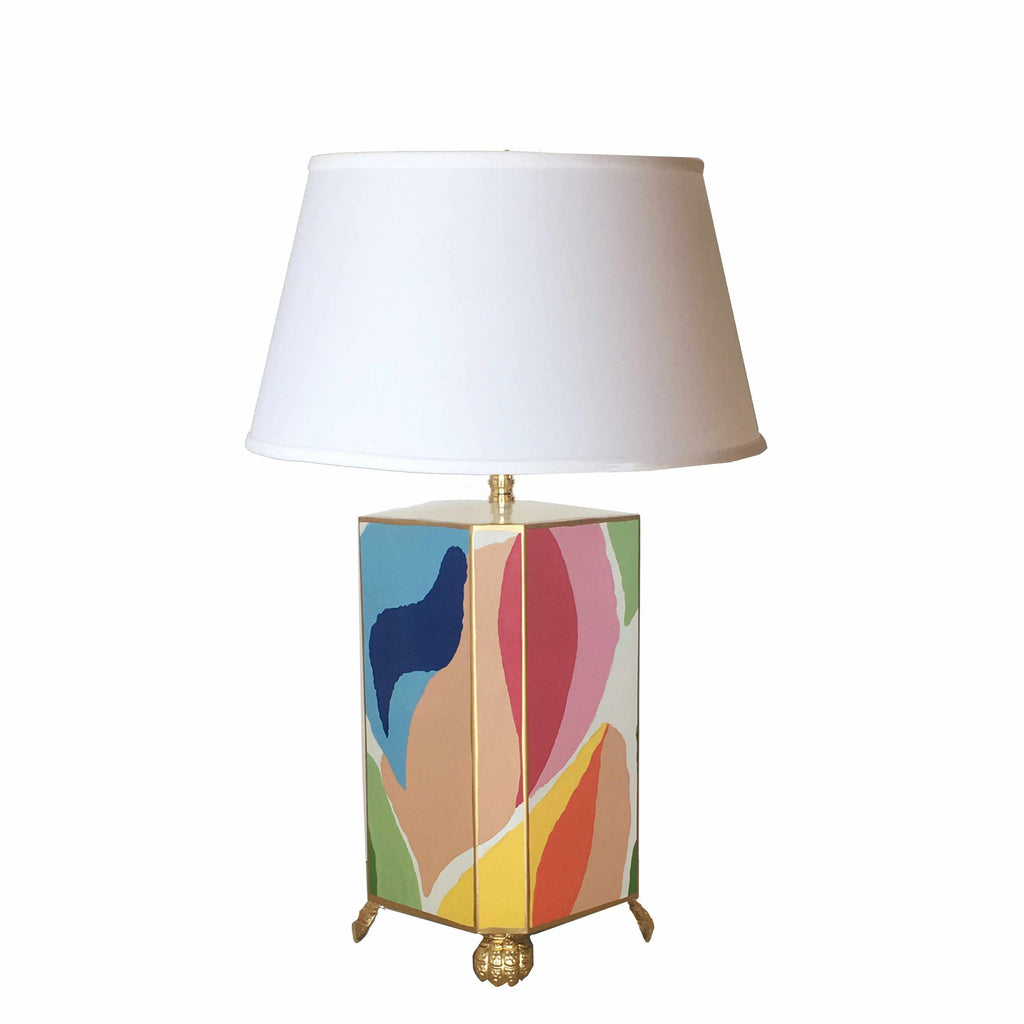 Modern Art Lamp with White Shade, Small by Dana Gibson