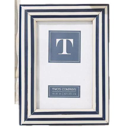 Nautical Stripe Photo Frame 4" x 6" by Two's Company
