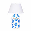 Navy Block Print Tea Caddy Lamp by Dana Gibson