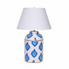 Navy Block Print Tea Caddy Lamp by Dana Gibson
