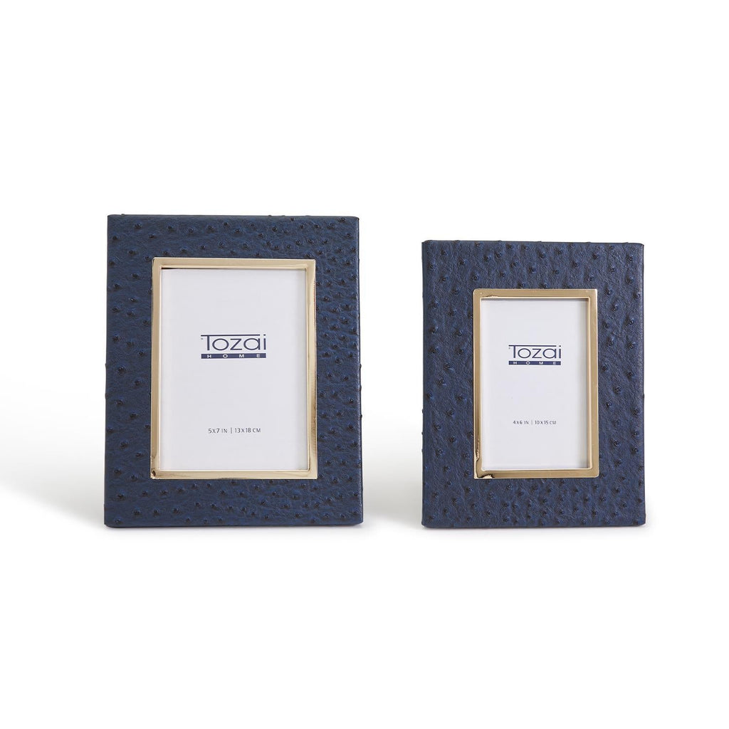 Navy Ostrich 4" x 6" Photo Frame by Two's Company