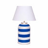 Navy Stripe Tea Caddy Lamp by Dana Gibson