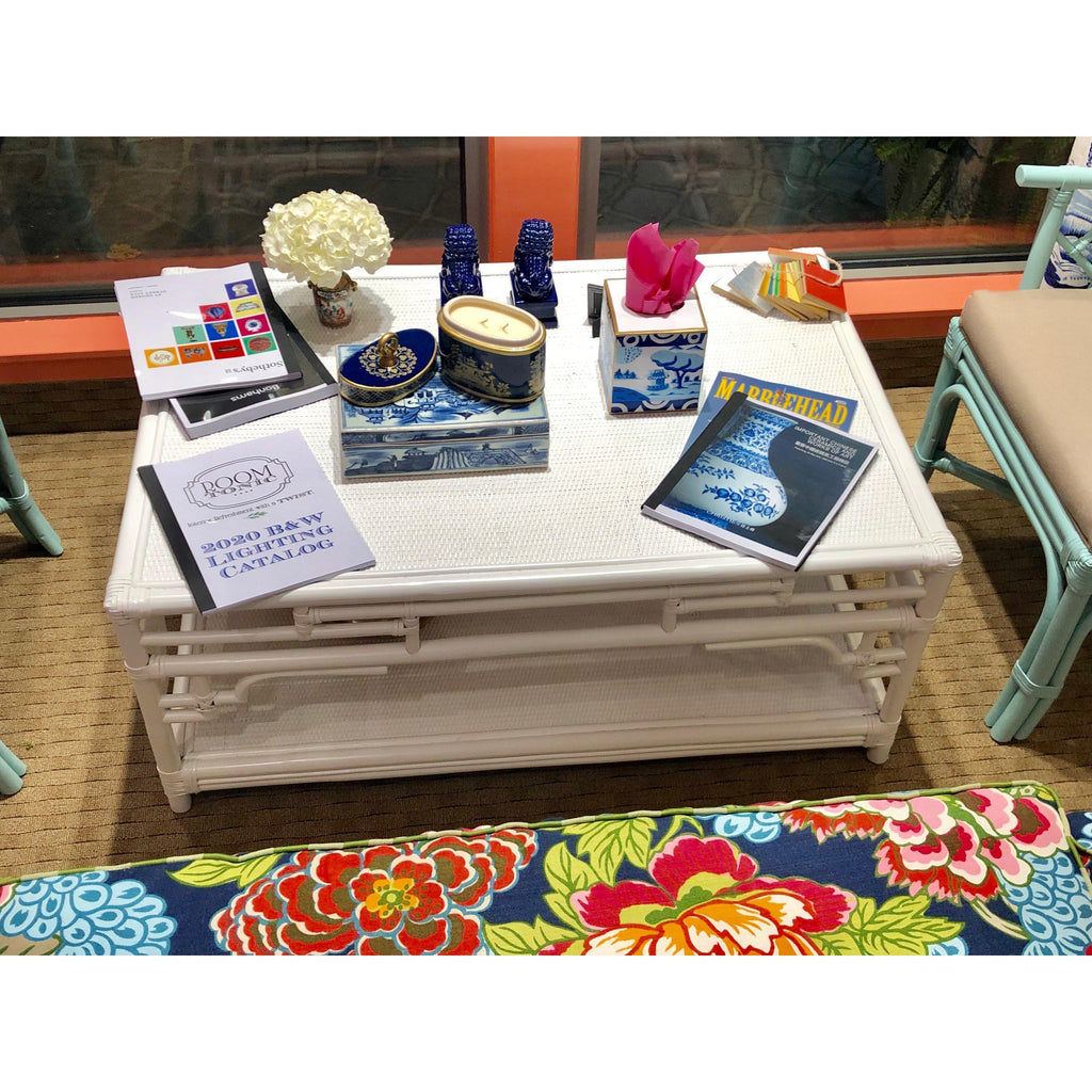 Pagoda Coffee Table - White by Kenian Rattan Furniture