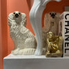 Pair of 19th C. White Staffordshire Dogs by Room Tonic