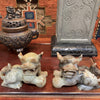 Pair of Mottled Jade Foo Dogs by Room Tonic