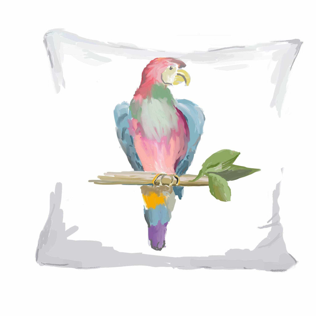 Parrot Pillow in Multi, 18" by Dana Gibson