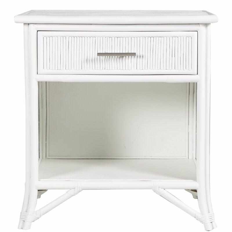 Pencil Rattan One-Drawer Nightstand by David Francis Furniture