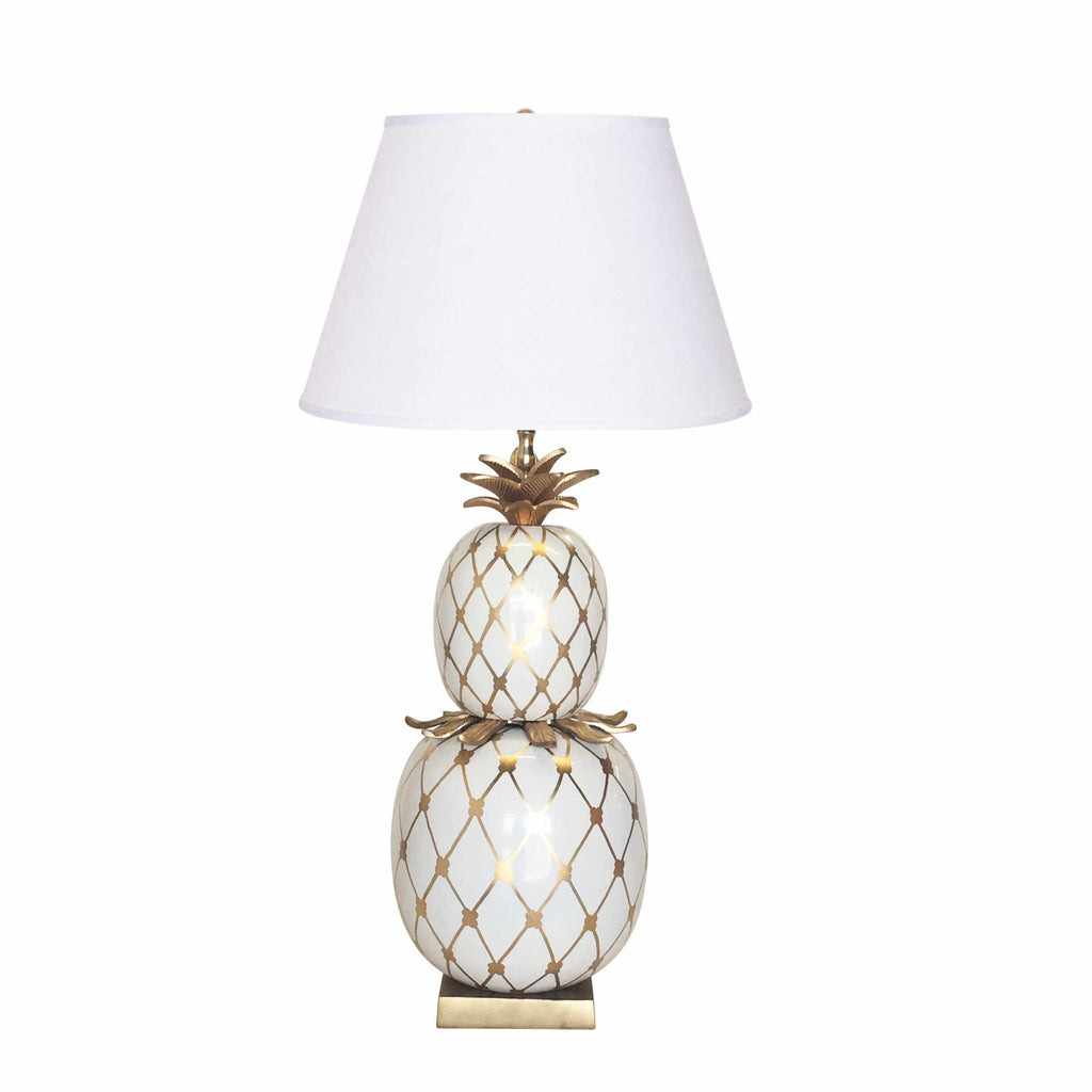 Pineapple Pineapple Lamp in White by Dana Gibson