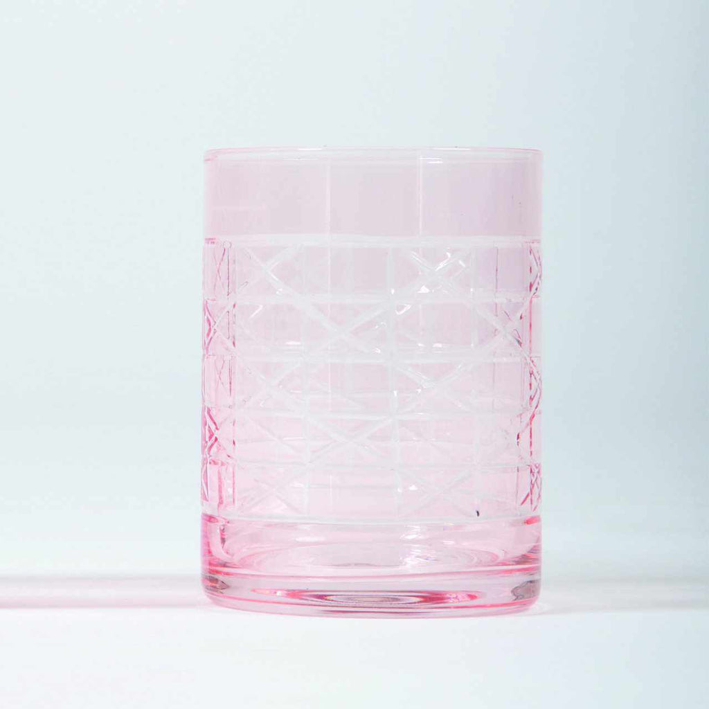 Pink Cane Tumbler Glass by 8 Oak Lane