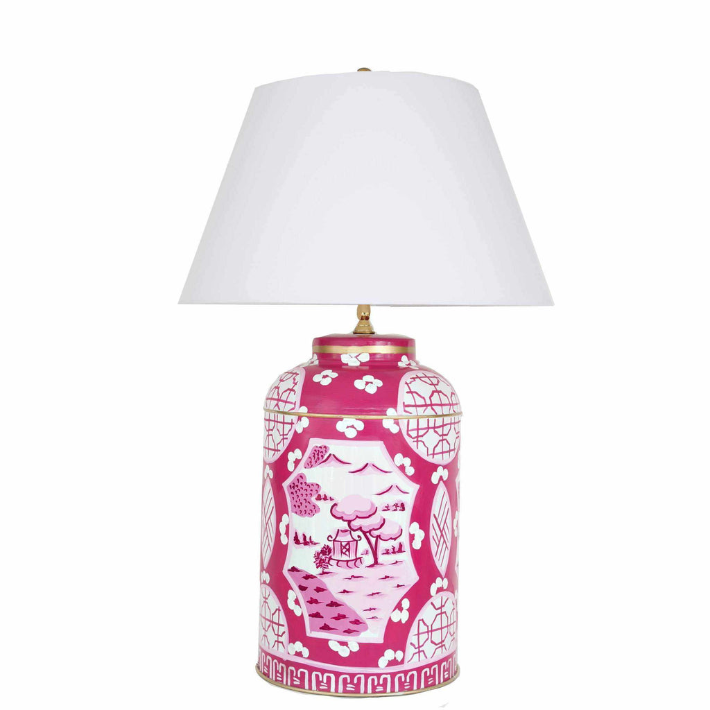 Pink Canton Tea Caddy Lamp in Small by Dana Gibson
