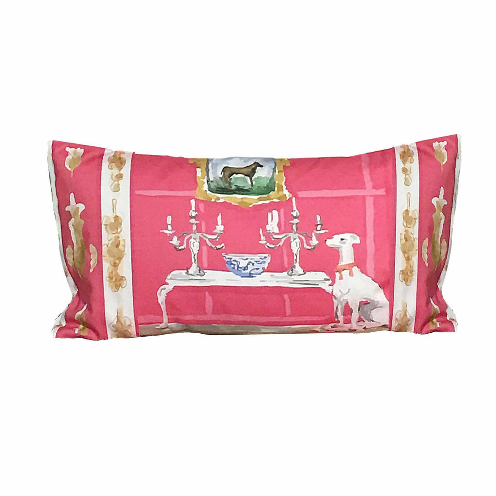 Pink Dog Pillow by Dana Gibson