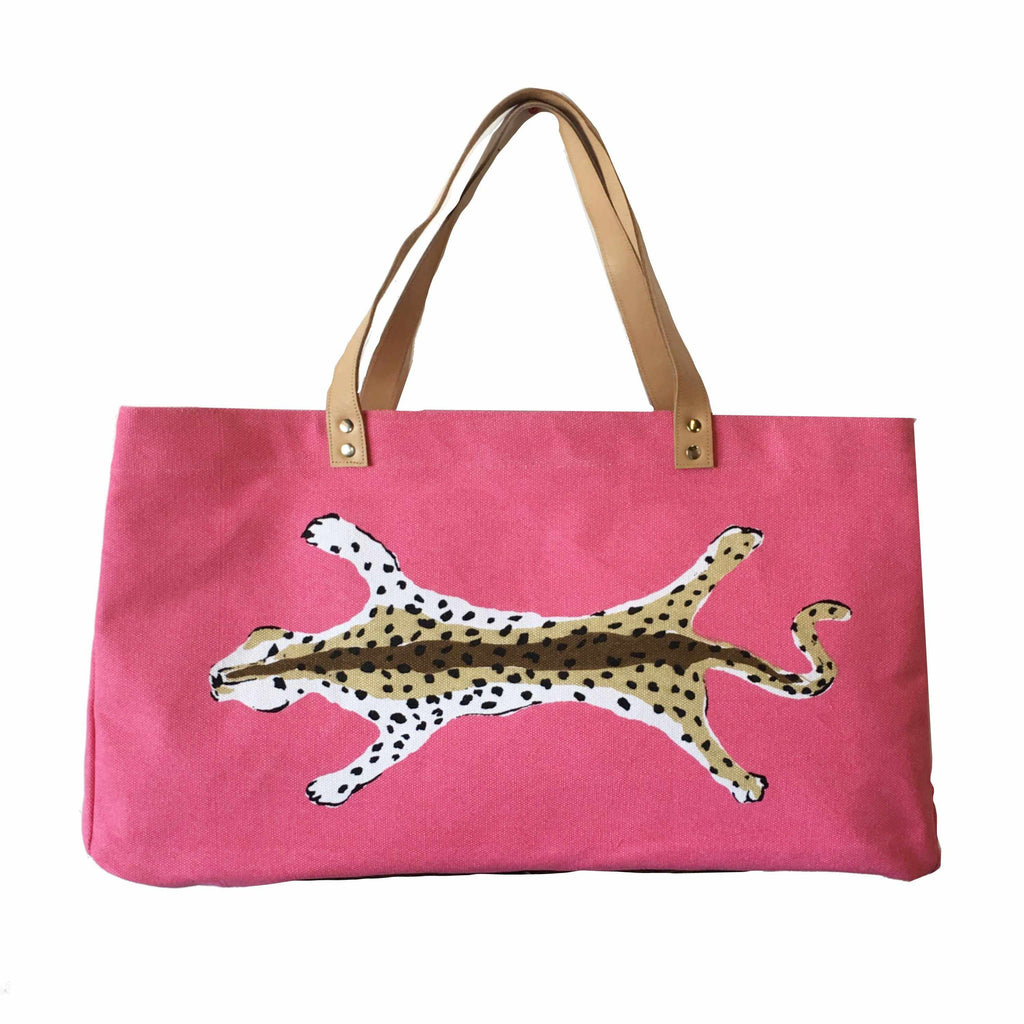Pink Leopard Shoulder Tote by Dana Gibson