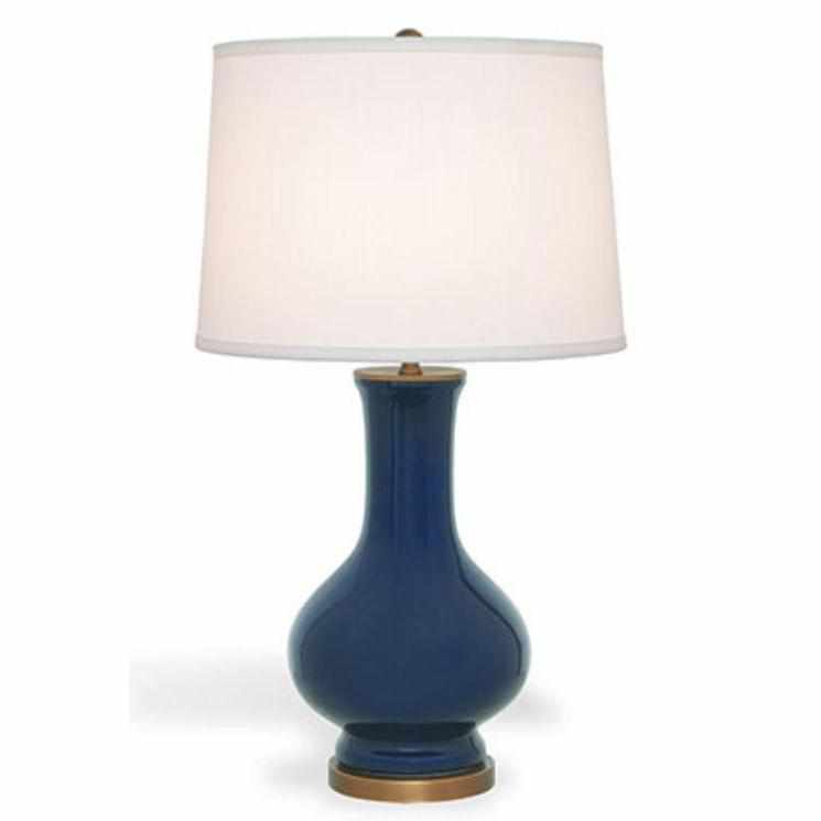 Porcelain Gourd Table Lamp in Cobalt Blue 27"H by Port 68
