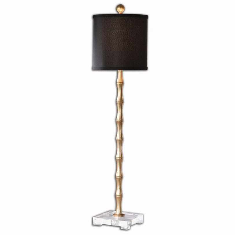 Quindici Metal Bamboo Gold Leaf One-Light Buffet Lamp by Port 68