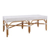 Rattan 54" Bistro Bench with White Woven Seat by Kenian Rattan Furniture