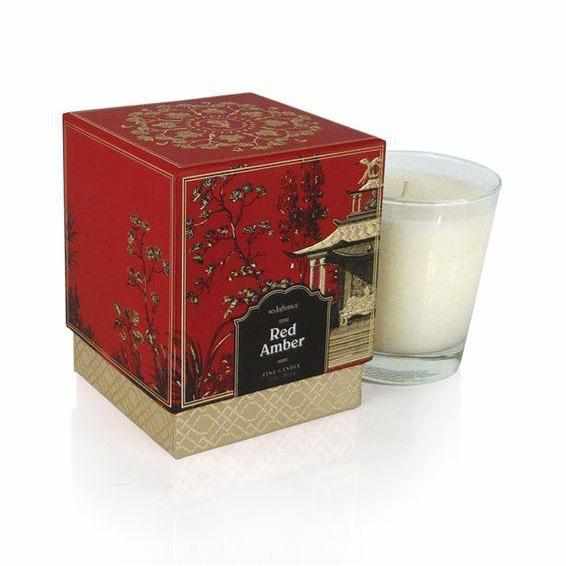 Red Amber Jardins du Seda France Boxed Candle by Seda France